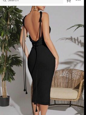 SHEIN Black Spaghetti Strap Maxi Dress